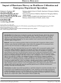 Cover page: Impact of Hurricane Harvey on Healthcare Utilization and Emergency Department Operations