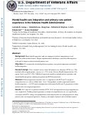 Cover page: Mental health care integration and primary care patient experience in the Veterans Health Administration.