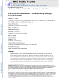 Cover page: Enhancing the Informativeness and Replicability of Imaging Genomics Studies