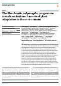 Cover page: The Marchantia polymorpha pangenome reveals ancient mechanisms of plant adaptation to the environment