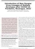 Cover page: Introduction of New Dengue Virus Lineages of Multiple Serotypes after COVID-19 Pandemic, Nicaragua, 2022.