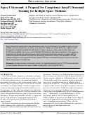 Cover page: Space Ultrasound: A Proposal for Competency-based Ultrasound Training for In-flight Space Medicine