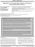 Cover page: Application of a Proactive Risk Analysis to Emergency Department Sickle Cell Care