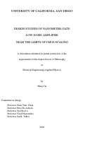 Cover page: Design studies of nanometer-gate low-noise amplifier near the limits of CMOS scaling