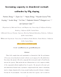 Cover page: Increasing Capacity in Disordered Rocksalt Cathodes by Mg Doping