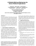 Cover page: A Reliable Multicast Mechanism for Sensor Network Applications