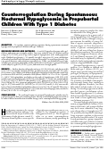 Cover page: Counterregulation during spontaneous nocturnal hypoglycemia in prepubertal children with type 1 diabetes.