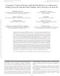 Cover page: Cumulative Trauma Exposure and High Risk Behavior in Adolescence: Findings From the National Child Traumatic Stress Network Core Data Set