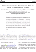 Cover page: Relational Savoring Intervention: Positive Impacts for Mothers and Evidence of Cultural Compatibility for Latinas