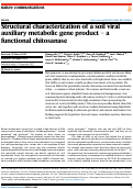 Cover page: Structural characterization of a soil viral auxiliary metabolic gene product – a functional chitosanase