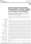 Cover page: Stable Isotope Probing Identifies Bacterioplankton Lineages Capable of Utilizing Dissolved Organic Matter Across a Range of Bioavailability.