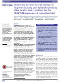 Cover page: Improving advance care planning for English-speaking and Spanish-speaking older adults: study protocol for the PREPARE randomised controlled trial