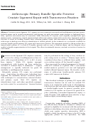 Cover page: Arthroscopic Primary Bundle-Specific Posterior Cruciate Ligament Repair with Transosseous Fixation