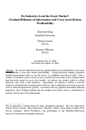 Cover page: Do Industries Lead the Stock Market? Gradual Diffusion of Information and Cross-Asset Return Predictability