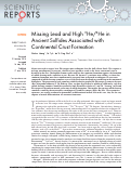 Cover page: Missing Lead and High 3He/4He in Ancient Sulfides Associated with Continental Crust Formation