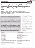 Cover page: Understanding Diameter and Length Effects in a Solution‐Processable Tellurium‐Poly(3,4‐Ethylenedioxythiophene) Polystyrene Sulfonate Hybrid Thermoelectric Nanowire Mesh