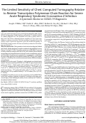 Cover page: The Limited Sensitivity of Chest Computed Tomography Relative to Reverse Transcription Polymerase Chain Reaction for Severe Acute Respiratory Syndrome Coronavirus-2 Infection