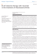 Cover page: B cell reductive therapy with rituximab in the treatment of rheumatoid arthritis