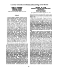 Cover page: Levels of Semantic Constraint and Learning Novel Words