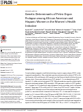 Cover page: Genetic Determinants of Pelvic Organ Prolapse among African American and Hispanic Women in the Women’s Health Initiative