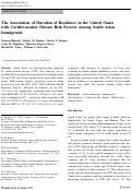 Cover page: The Association of Duration of Residence in the United States with Cardiovascular Disease Risk Factors Among South Asian Immigrants