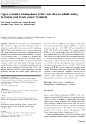 Cover page: Upper extremity bioimpedance before and after treadmill testing in women post breast cancer treatment