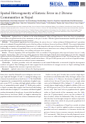 Cover page: Spatial Heterogeneity of Enteric Fever in 2 Diverse Communities in Nepal