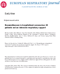 Cover page: Dexamethasone in hospitalised COVID-19 patients not on intensive respiratory support