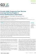 Cover page: Accurate Allele Frequencies from Ultra-low Coverage Pool-Seq Samples in Evolve-and-Resequence Experiments