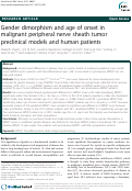 Cover page: Gender dimorphism and age of onset in malignant peripheral nerve sheath tumor preclinical models and human patients