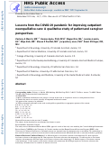 Cover page: Lessons from the COVID-19 pandemic for improving outpatient neuropalliative care: A qualitative study of patient and caregiver perspectives.