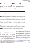 Cover page: Flavonoid Intake and MRI Markers of Brain Health in the Framingham Offspring Cohort