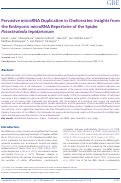 Cover page: Pervasive microRNA Duplication in Chelicerates: Insights from the Embryonic microRNA Repertoire of the Spider Parasteatoda tepidariorum