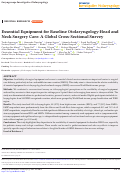 Cover page: Essential Equipment for Baseline Otolaryngology-Head and Neck Surgery Care: A Global Cross-Sectional Survey.