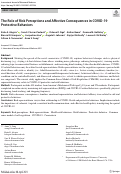 Cover page: The Role of Risk Perceptions and Affective Consequences in COVID-19 Protective Behaviors