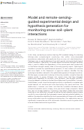 Cover page: Model and remote-sensing-guided experimental design and hypothesis generation for monitoring snow-soil–plant interactions