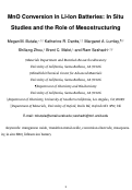 Cover page: MnO Conversion in Li-Ion Batteries: In Situ Studies and the Role of Mesostructuring