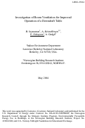 Cover page: Investigation of room ventilation for improved operation of a downdraft 
table