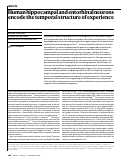 Cover page: Human hippocampal and entorhinal neurons encode the temporal structure of experience.