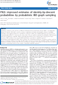 Cover page: PIGS: improved estimates of identity-by-descent probabilities by probabilistic IBD graph sampling