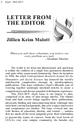 Cover page: Letter from the Editor