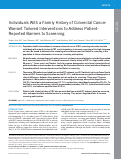 Cover page: Individuals With a Family History of Colorectal Cancer Warrant Tailored Interventions to Address Patient-Reported Barriers to Screening.