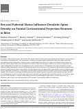 Cover page: Sex and Pubertal Status Influence Dendritic Spine Density on Frontal Corticostriatal Projection Neurons in Mice