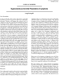 Cover page: Hypercalcemia as the Initial Presentation of Lymphoma