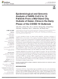 Cover page: Epidemiological and Genomic Analysis of SARS-CoV-2 in 10 Patients From a Mid-Sized City Outside of Hubei, China in the Early Phase of the COVID-19 Outbreak