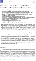 Cover page: Separation of Bacteria, Protozoa and Carbon Nanotubes by Density Gradient Centrifugation