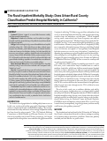 Cover page: The Rural Inpatient Mortality Study: Does Urban-Rural County Classification Predict Hospital Mortality in California?