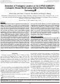 Cover page: Detection of Transgene Location in the CYP2A13/2B6/2F1-transgenic Mouse Model using Optical Genome Mapping Technology