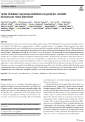 Cover page: Terms of debate: Consensus definitions to guide the scientific discourse on visual distraction.