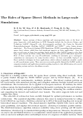Cover page: The Roles of Sparse Direct Methods in Large-scale Simulations